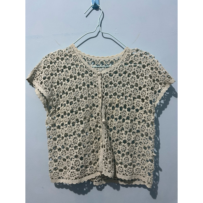 cardigan cardi rajut bunga preloved