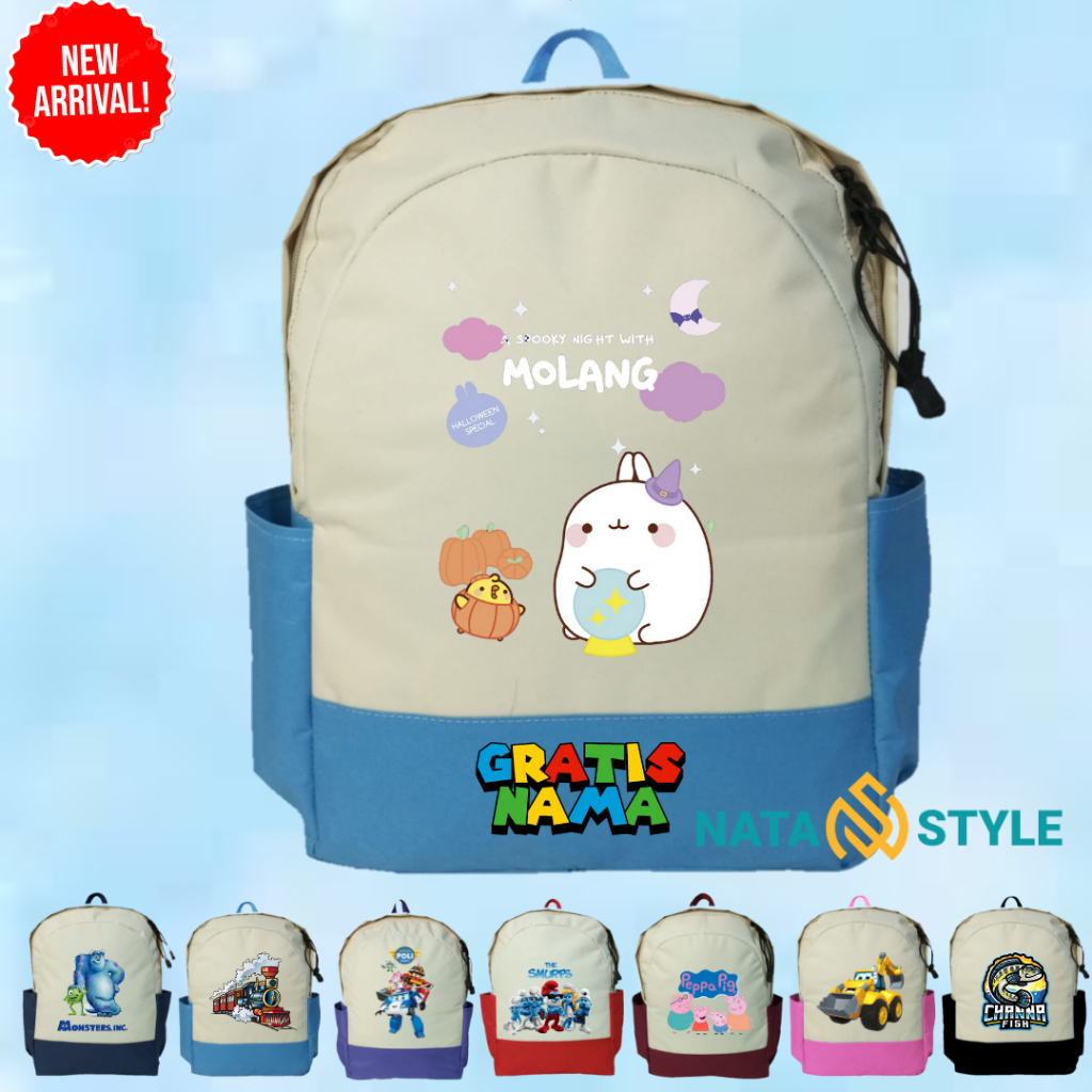 Tas Anak Molang I Tas Anak Sekolah Custom Molang I Tas Ransel Backpack Unisex {FREE CETAK NAMA} COD