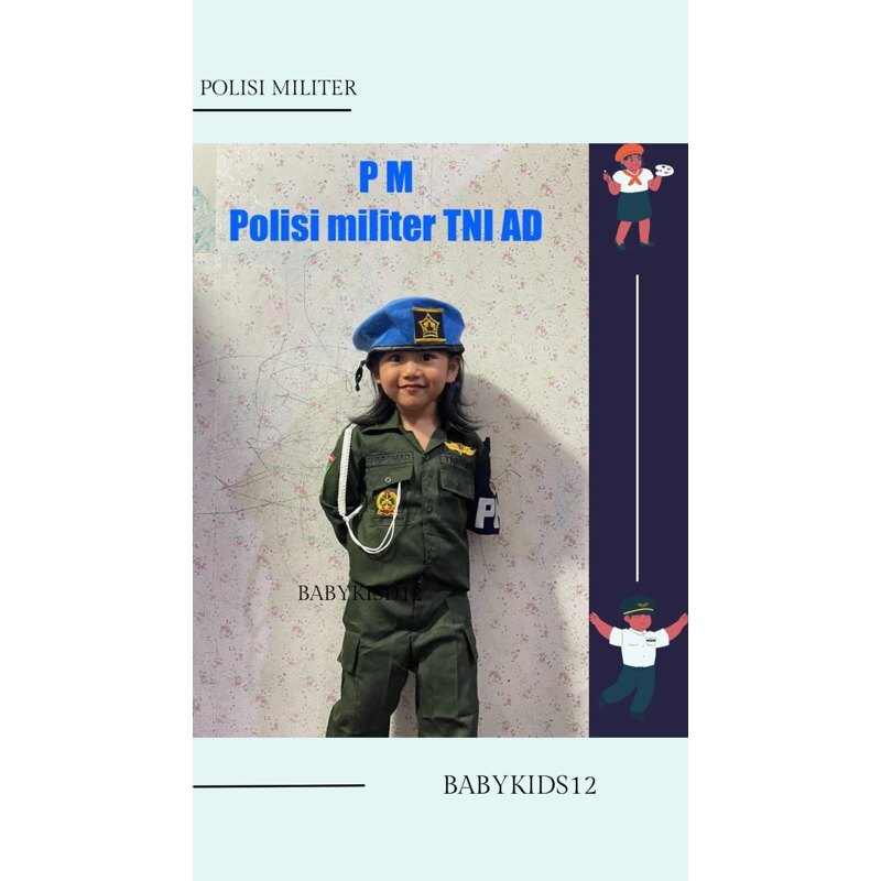 POLISI MILITER TNI ANGKATAN DARATCEWEK&COWOK BAJU KARNAVAL ANAK BAJUCITACITA