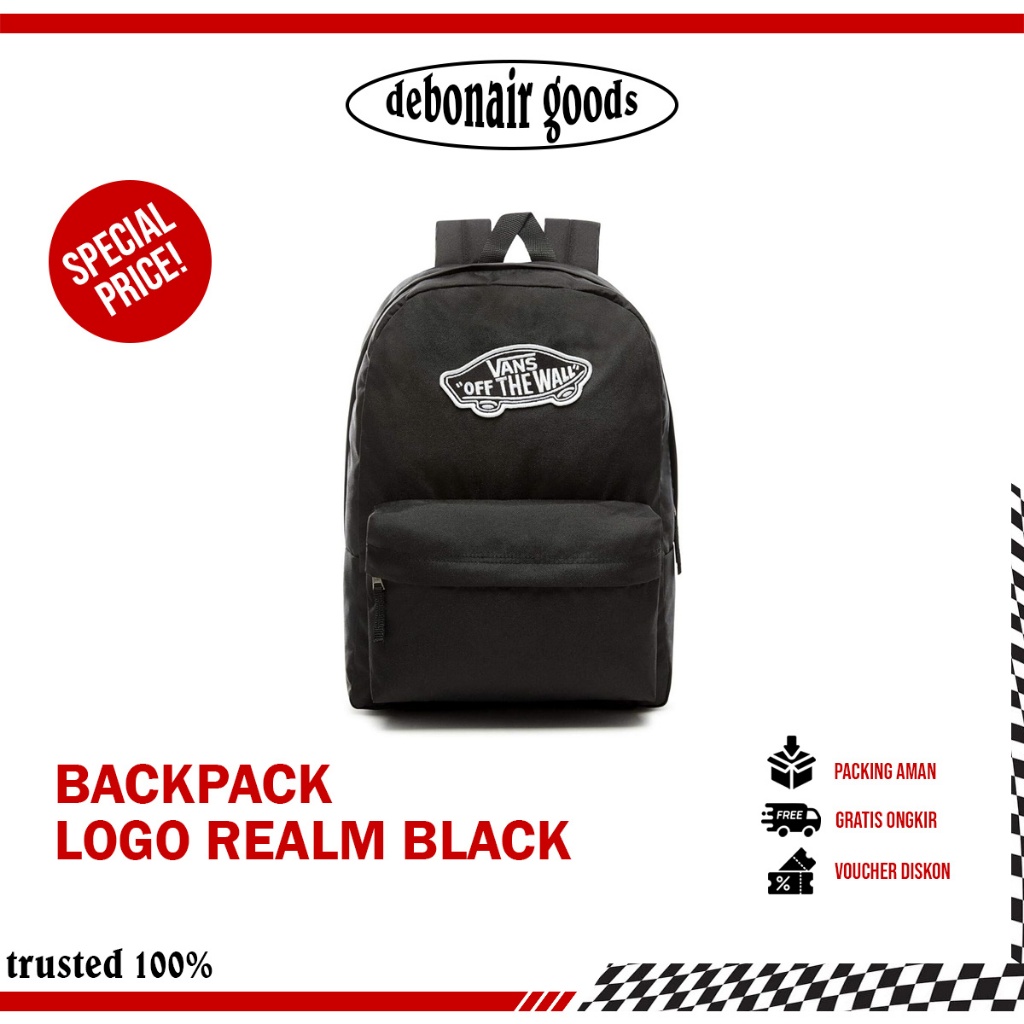 TAS RANSEL V4NS BACKPACK LOGO REALM BLACK