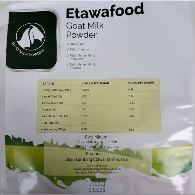 

Susu Kambing Etawa Bubuk Etawafood 1000 gram