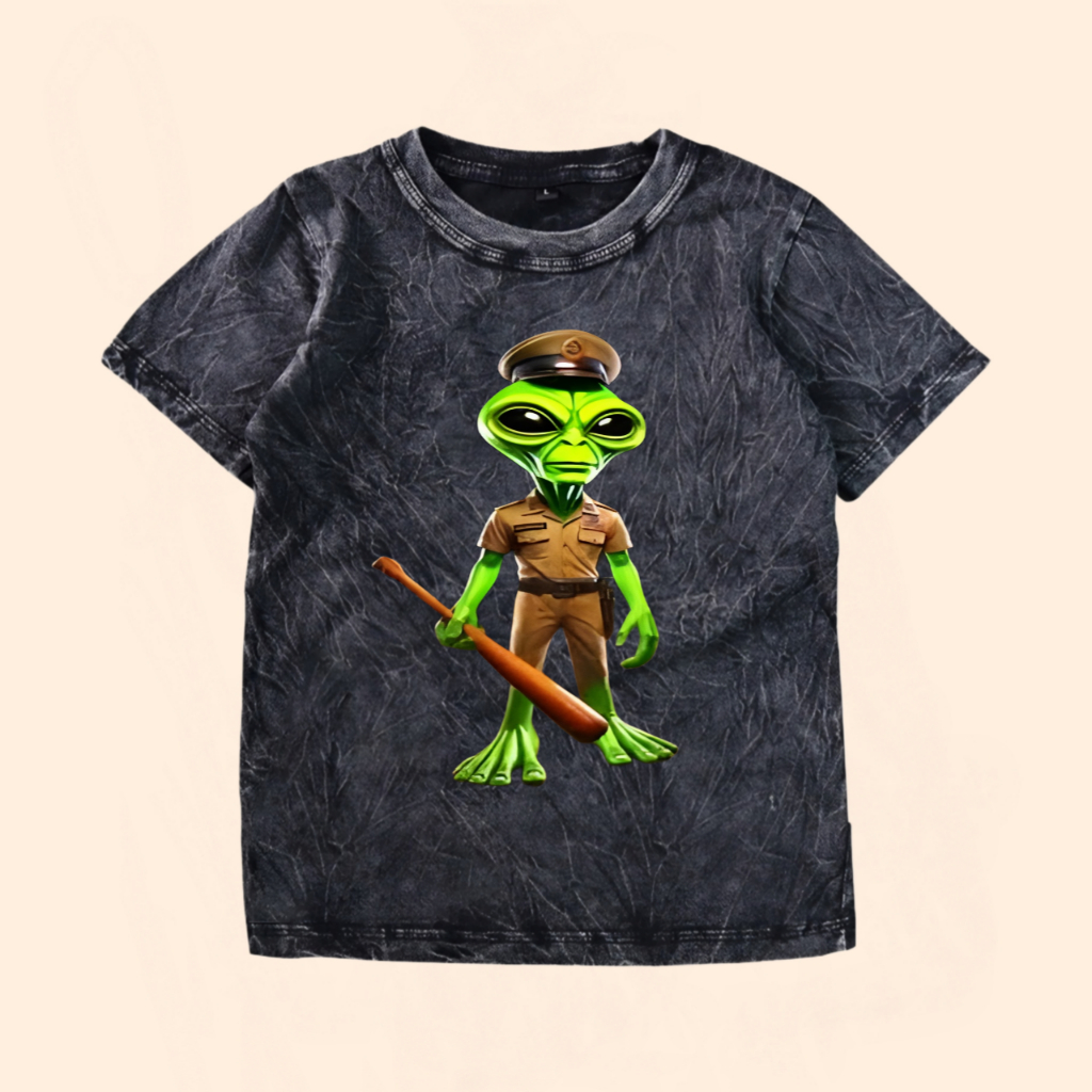 Baju kaos washed anomali alien zip zip zip free custom nama