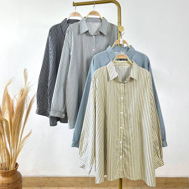 Kemeja Wanita Jumbo LD 130 140 150 Baju Ukuran Besar Outfit Big Size Plus Size