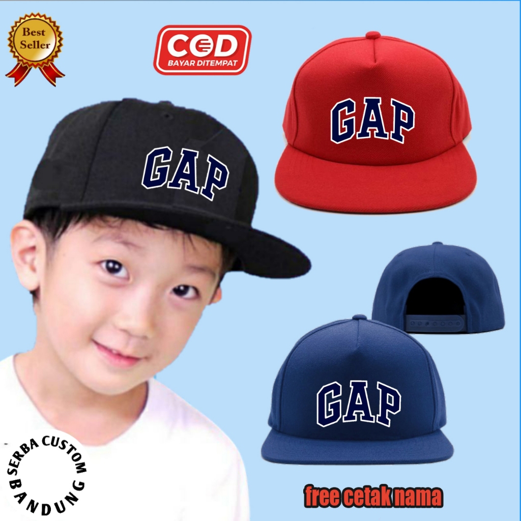 TOPI SNAPBACK ANAK GAP FREE CETAK NAMA