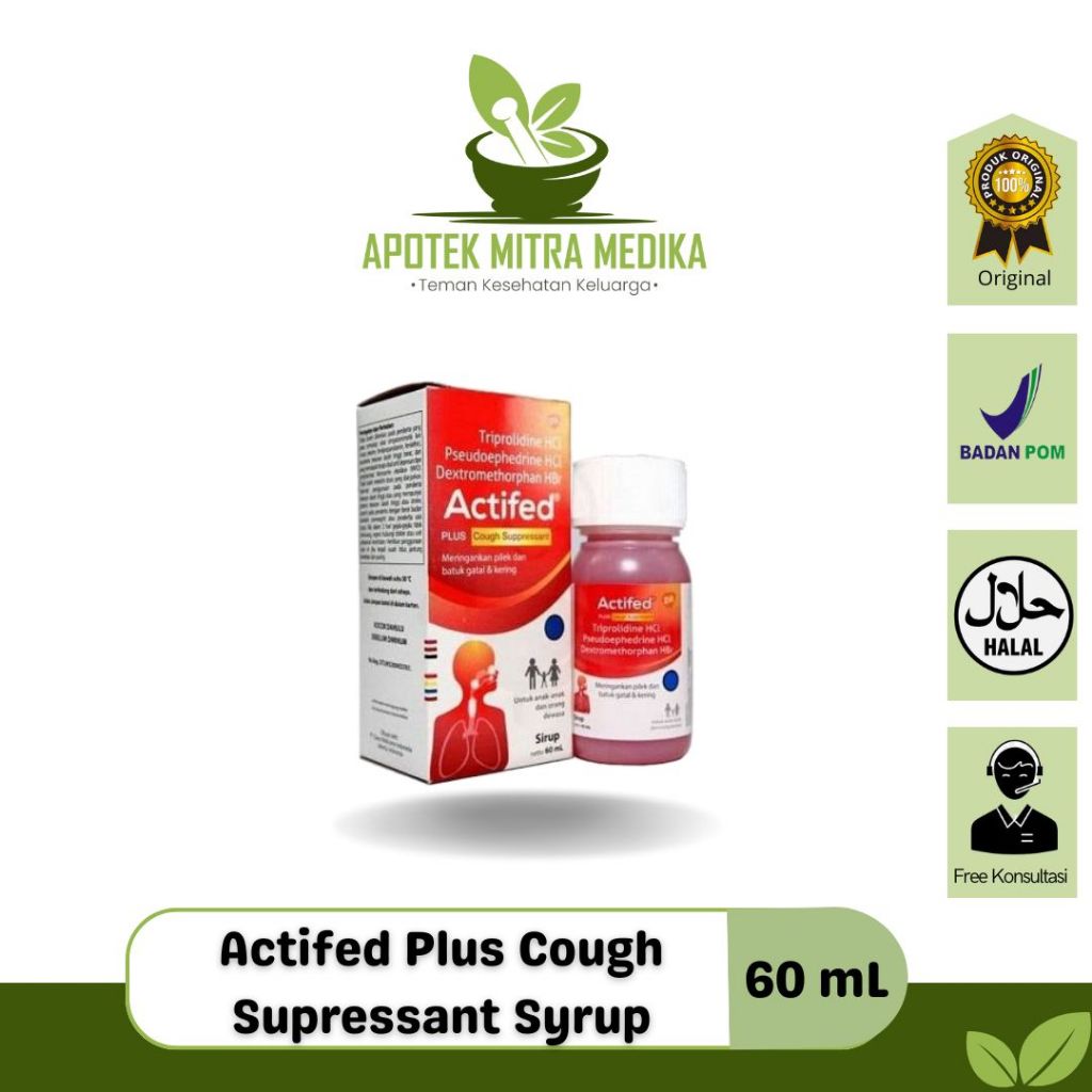 Actifed Plus Cough Supressant Sirup 60 ml (Merah)