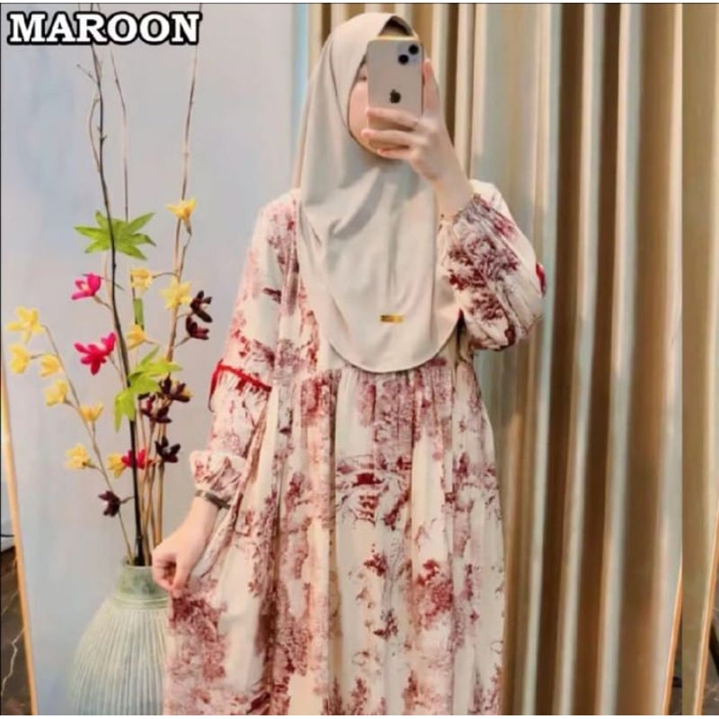 gamis Anjani pita rayon diamond premium/dress Anjani pita rayon diamond premium empat warna