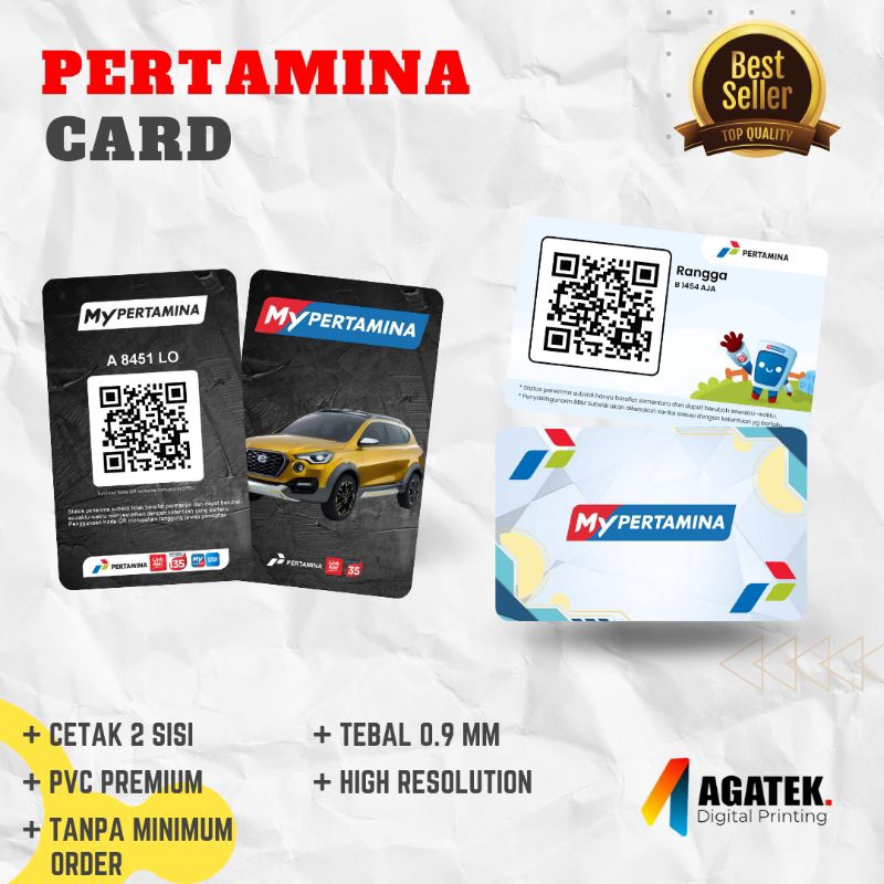 

Cetak Kartu My Pertamina bahan Pvc tebal / cetak barcode pertamina/ Custom Foto/Gambar Mobil