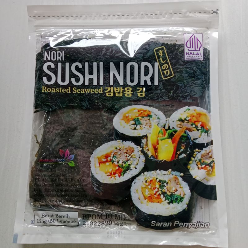 

Promo murah Sushi Nori isi 50 Lembar Halal Java seaweed rumput laut kulit sushi bungkus kimbab bento halal murah