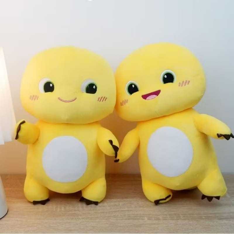 Boneka Dino kuning Nailoong plush boneka dino kuning maian boneka anak lucu