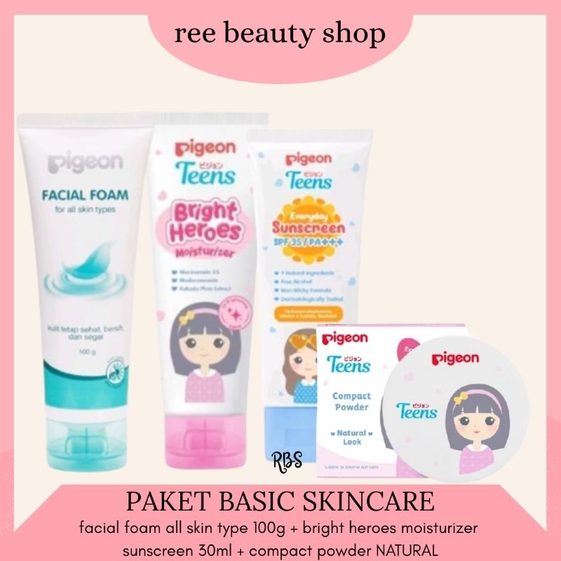 [ISI 4] PIGEON TEENS PAKET Basic Skincare | Skincare Anak SD Mencerahkan