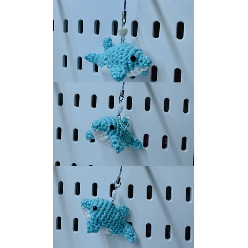 gantungan dolphin/ dolphin rajut/ keychain dolphin/ amigurumi dolphin