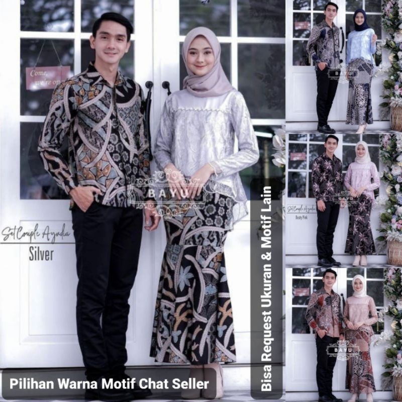 SET AYUDIA ORI KEBAYA COUPLE KEMEJA PREMIUM / CUSTOM ANAK & SUPER JUMBO / BAJU SETELAN SERAGAM BATIK