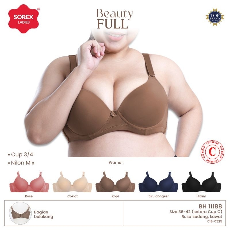 Sorex silky bra/bh 11188 (Vina series) cup C  besar ,kawat, busa, (34-40)