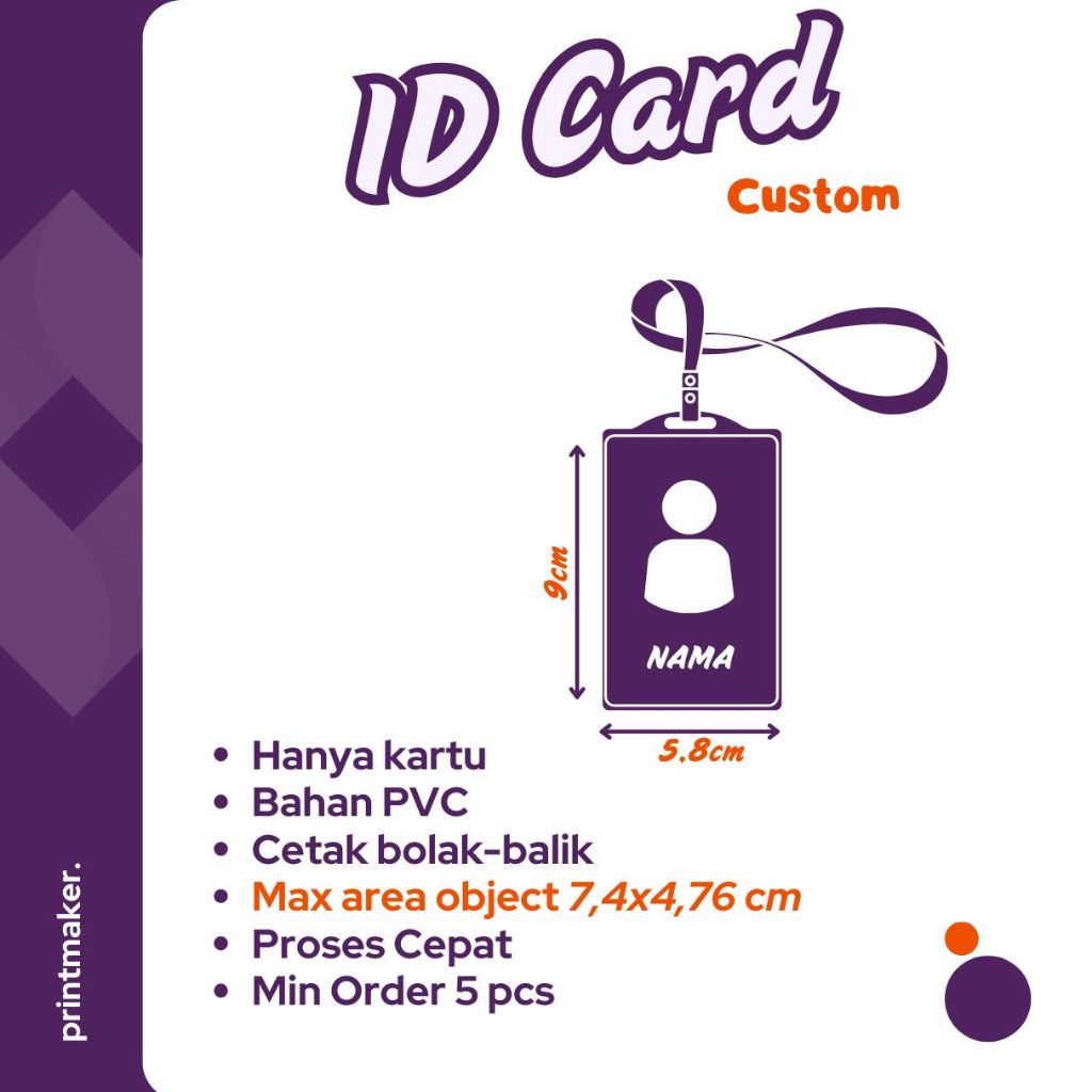 ID Card PVC Custom | Bahan tebal