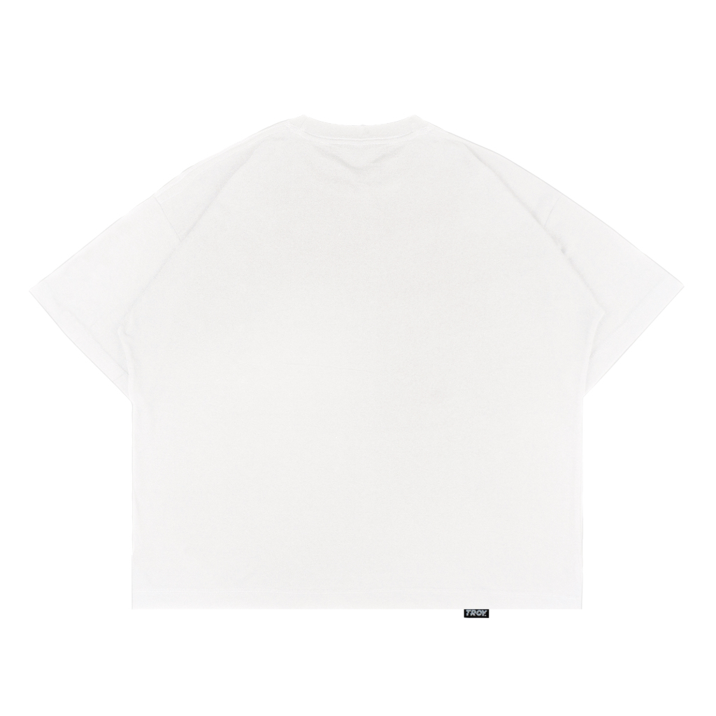 Troy Company Boxy Oversize Tshirt White Four Star - Kaos Boxy Oversize Putih Lengan Pendek MBD 3081