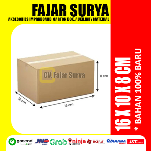 

Karton Box Murah Berkualitas Bekasi (16x10x8cm) Bahan Baru 100%