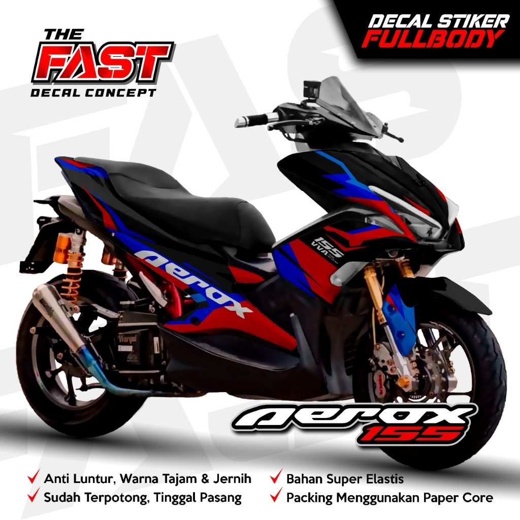 Decal Sticker Variasi Fullbody Aerox 155 VVA Old BMW - Dekal Stiker Aerox New Decal Stiker Motor Aer