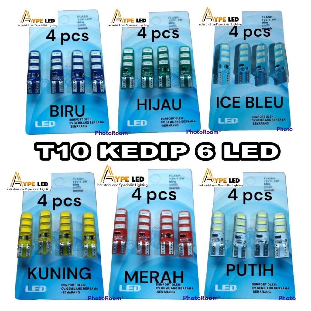 Harga 4 pcs T10 Sen jelly kedip 6 Led Mata Motor Mobil Sein Senja T10 Kedip