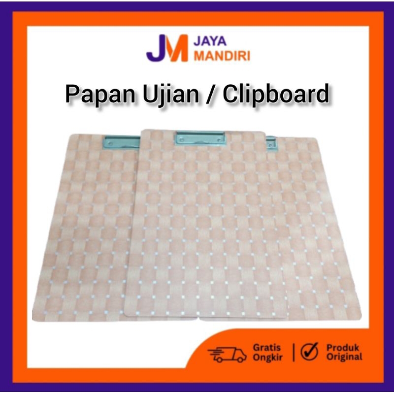 (3Pcs) Papan Klip / Clipboard Motif Anyaman Kayu