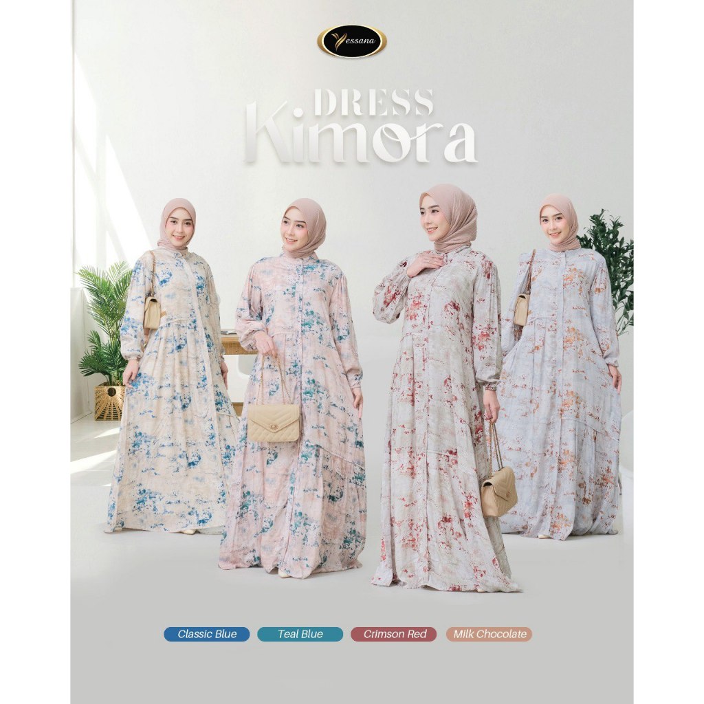 Gamis Motif Kimora Dress Yessana  Busana Muslim Rayon Viscose Premium