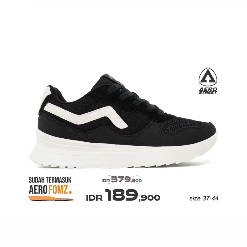 Aerostreet Massive Evo Natural Hitam Emas - Sepatu Sneakers Casual