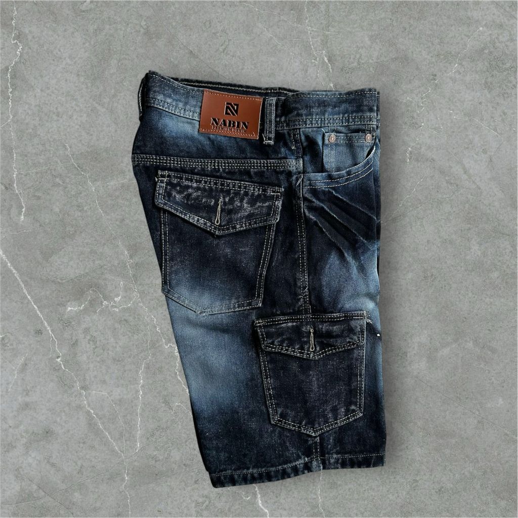 CELANA CARGO PENDEK JEANS BLACK JAZZ