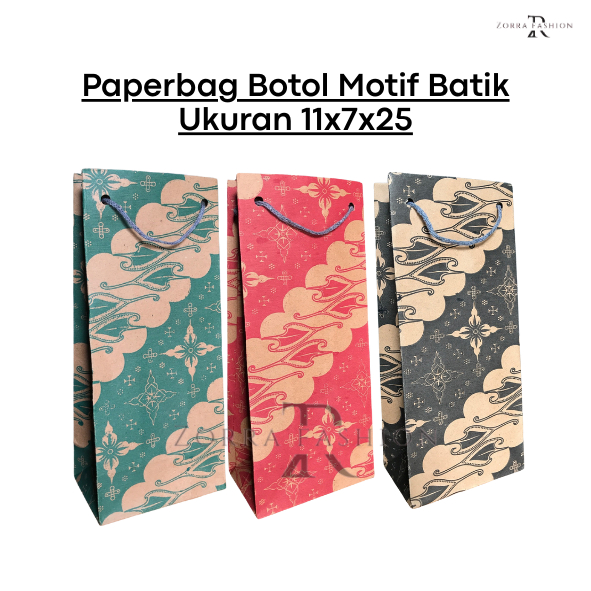 

PAPER BAG BOTOL KAKTUS MOTIF BATIK UKURAN 11X7X25 TAS KERTAS/ KANTONG KERTAS/ PAPERBAG BOTOL / TAS SOVENIR