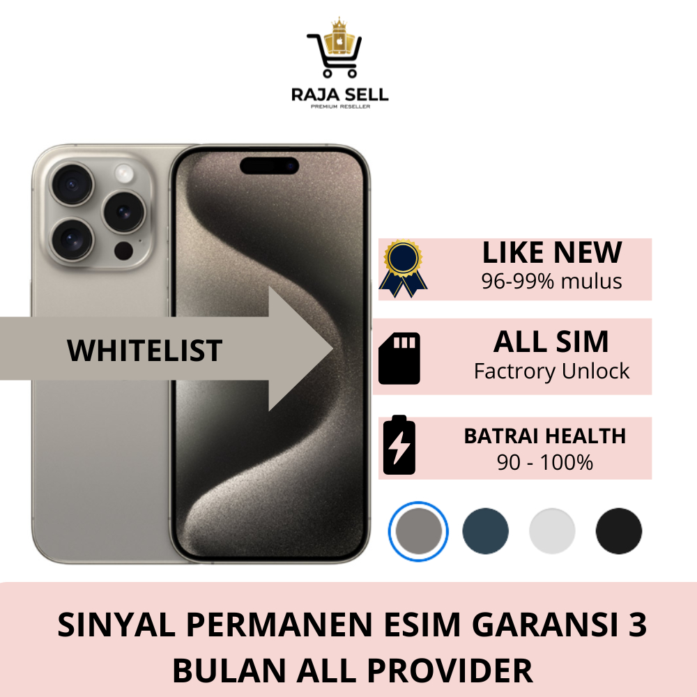 SINYAL PERMANEN  IP 15 PRO/ 15 PROMAX 128GB/256GB/512GB SECOND FACTORY UNLOCK