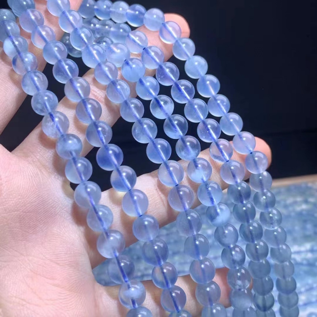 Natural Aquamarine Triple Ring Bracelet