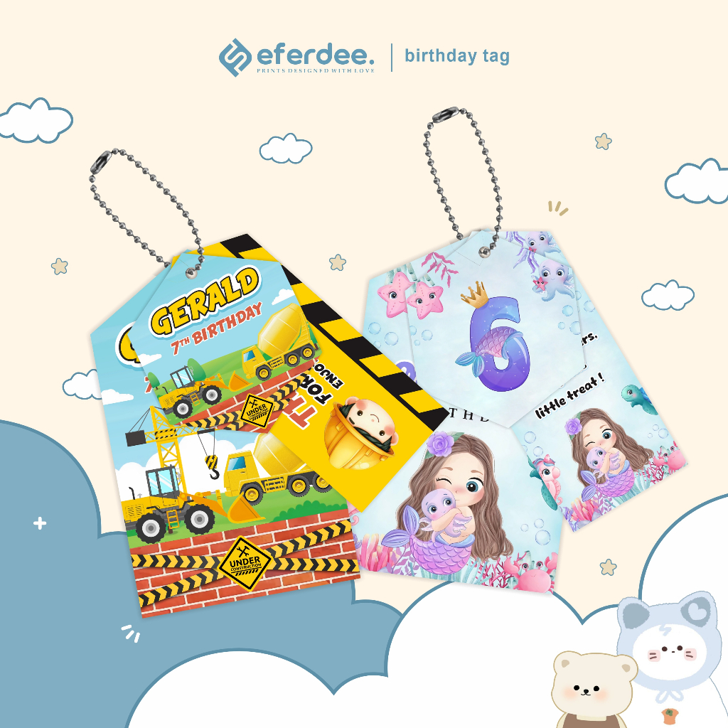 3 in 1 Set Hang Tag Ulang Tahun Anak Hang Tag Souvenir Hampers Birthday