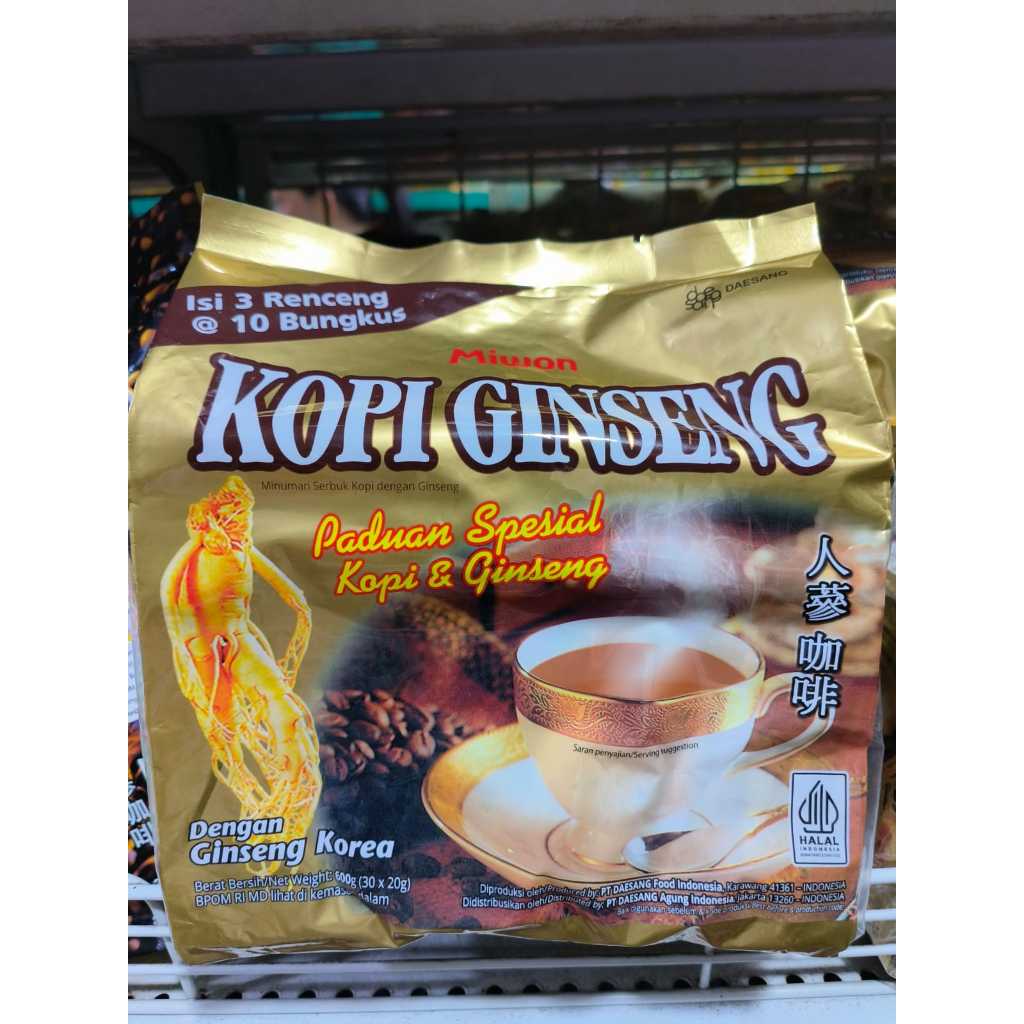 

Miwon Kopi Ginseng / Kopi Ginseng Untuk Stamina / Isi 20 Sachet 20Gr Ginseng asal Korea