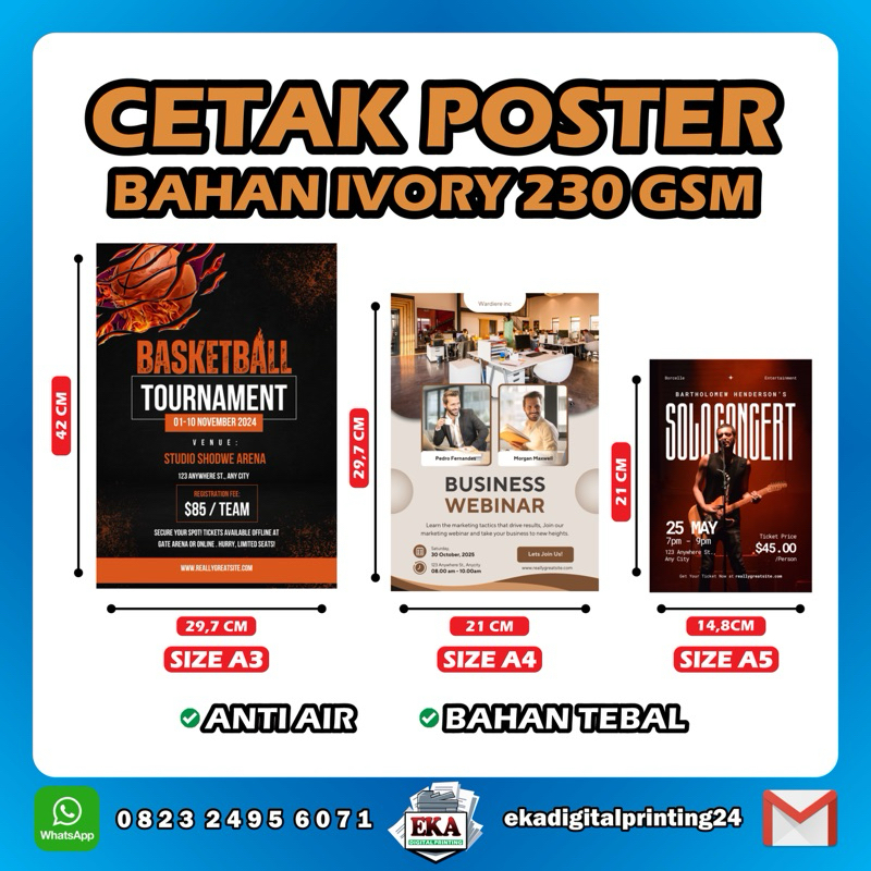 

Cetak Poster Murah Ukuran A5/A4/A3 - Gambar Sesuai Keinginanmu
