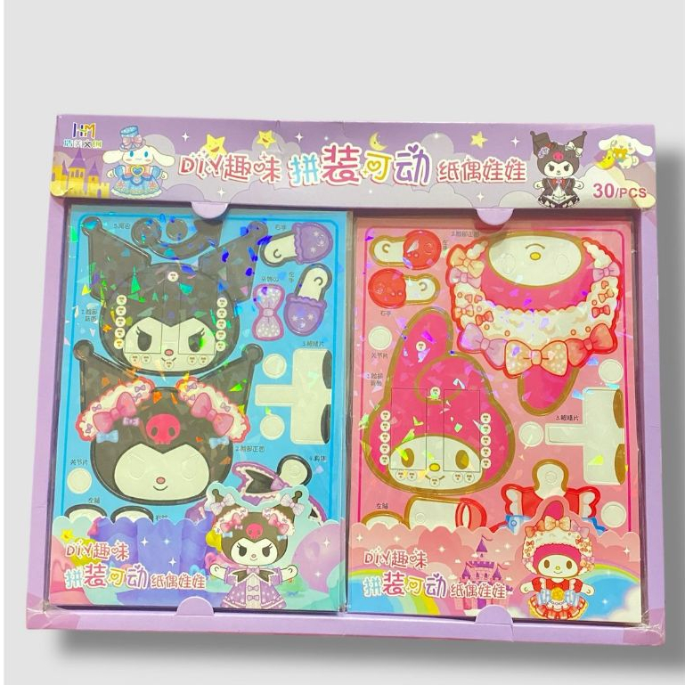 

Stiker Bongkar Pasang Sanrio Kuromi Pompurin Stiker DIY Quite Book Lucu Mainan Edukasi Anak