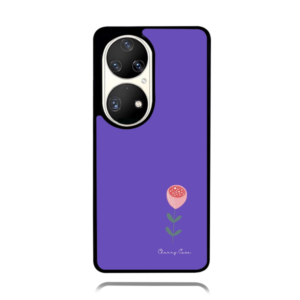 Case Phone HUAWEI P50 P40 P30 P20 Pro TPU Rubber Softcase Purple Background Flower Esthetic