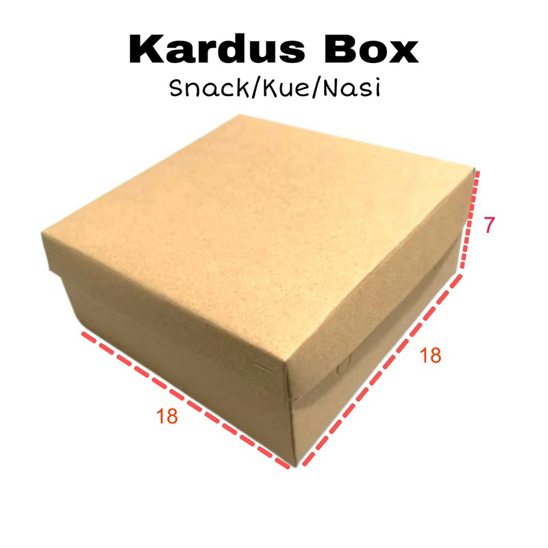 

Dus Nasi/snack polos. kardus nasi kotak uk 18x18x7.