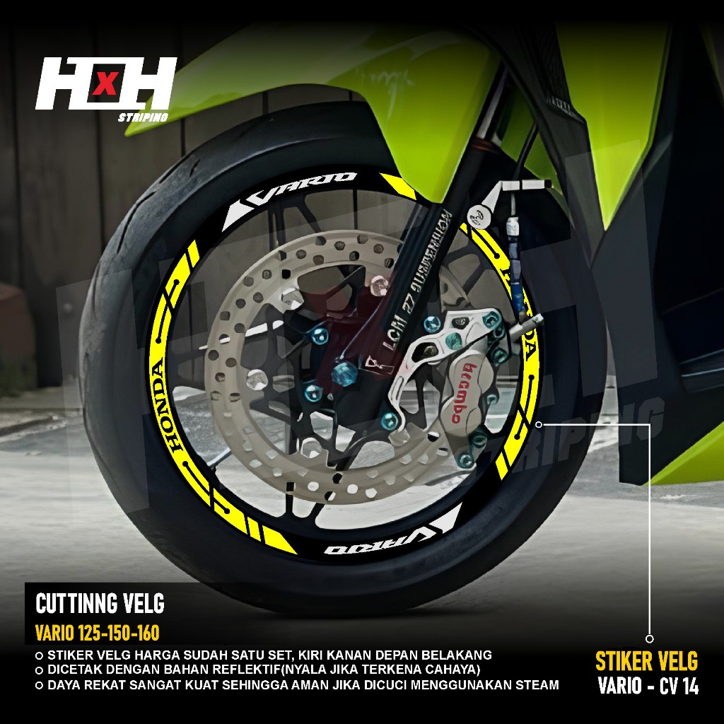 COD Stiker Cutting Velg Honda All Vario Led Old New 125 150 Lis Sticker velk Variasi Ban Motor 14