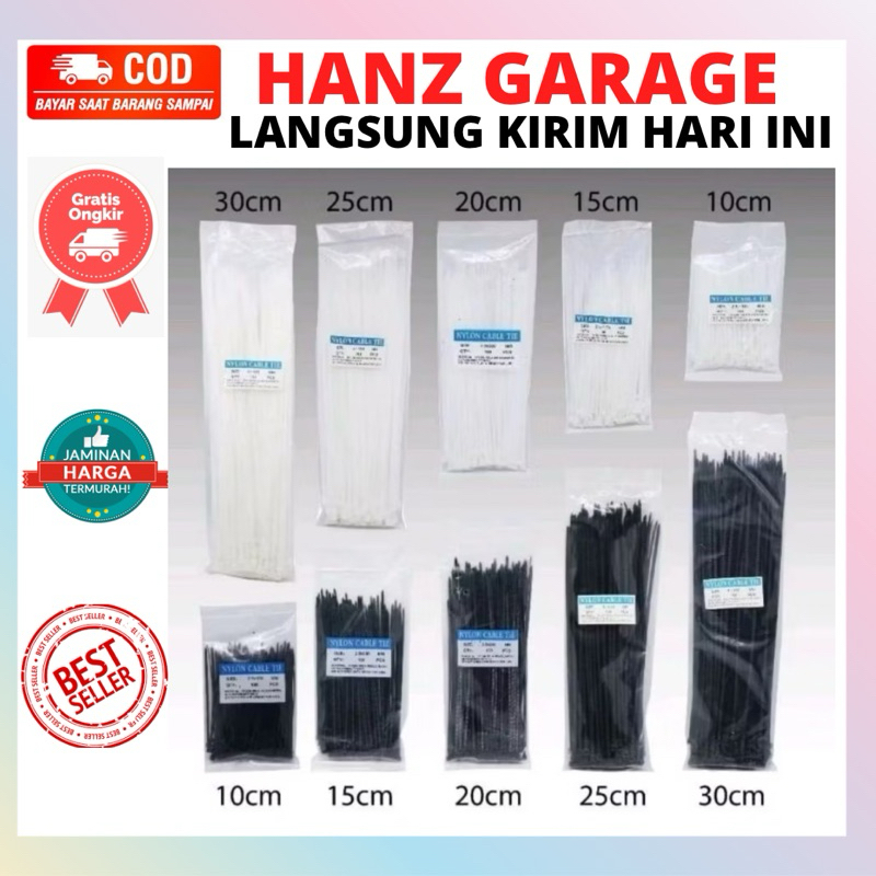 

Kabel Ties 1Pack isi 100PCS 10cm , 15cm , 20cm , 25cm , 30cm / Kabel Tie / Cable Tis / Kabel Tis / Nylon Cable Tie 10cm , 15cm , 20cm , 25cm , 30cm Serbaguna Hitam Putih Warna Warni