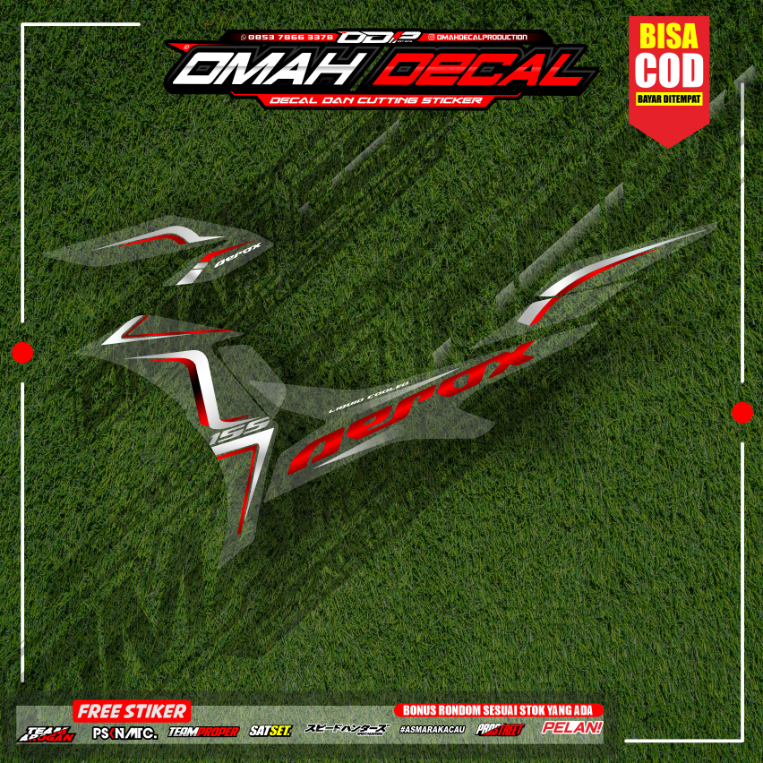 STIKER STRIPING TRANSPARAN AEROX NEW 155 FACELIFT LIS STICKER UV BAHAN MAX DECAL PREMIUM WARNA BIRRU