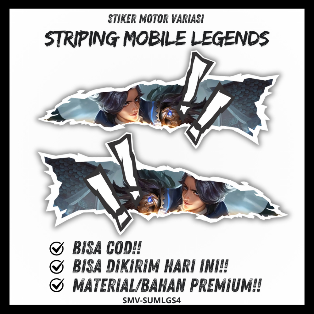 Stiker Striping Gusion Sticker Hero Gusion  Mobile Legends Universal Kanan Kiri