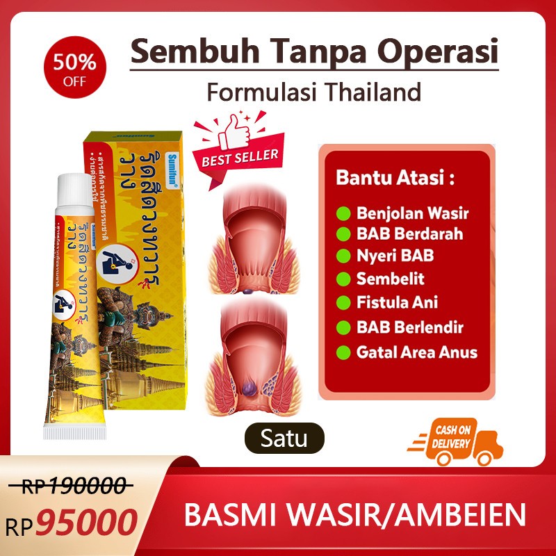 Thailand Obat wasir Salep wasir Salep ambeien paling ampuh 20g Ekstrak herbal untuk menghilangkan am