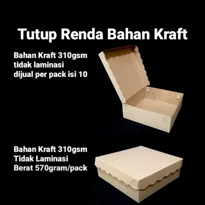

Box Kraft Laminasi Polos Model Tutup Renda Dus Snack 18x18x7cm