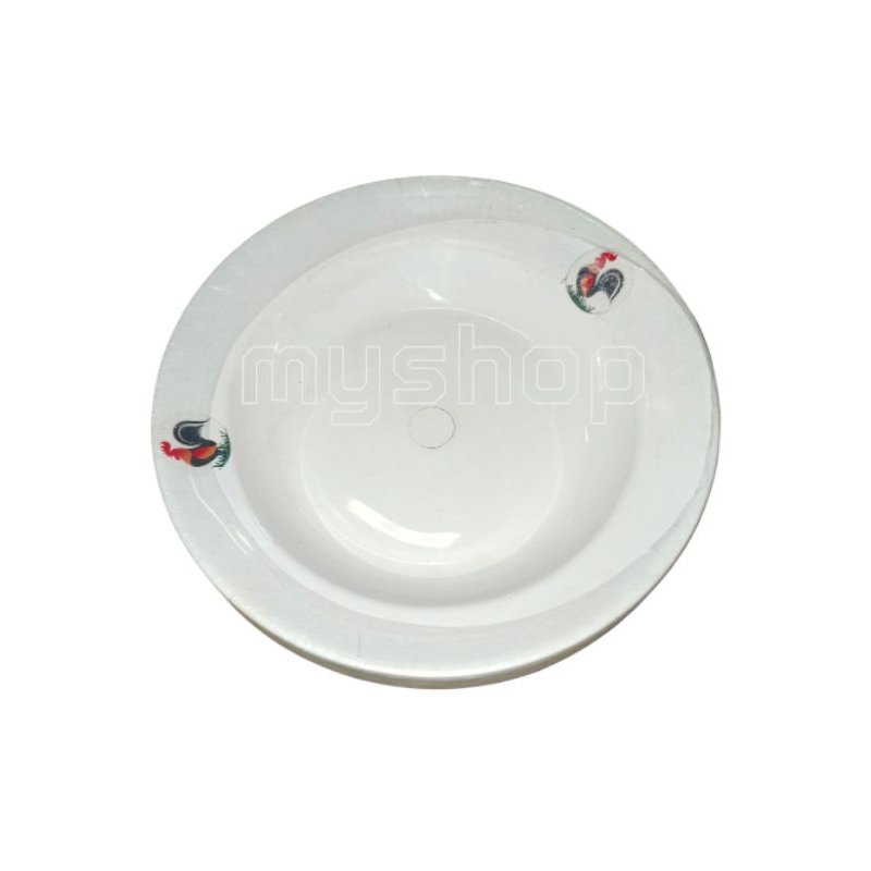 PIRING AYAM PUTIH PLASTIK ( 1 LUSIN/12 PCS )