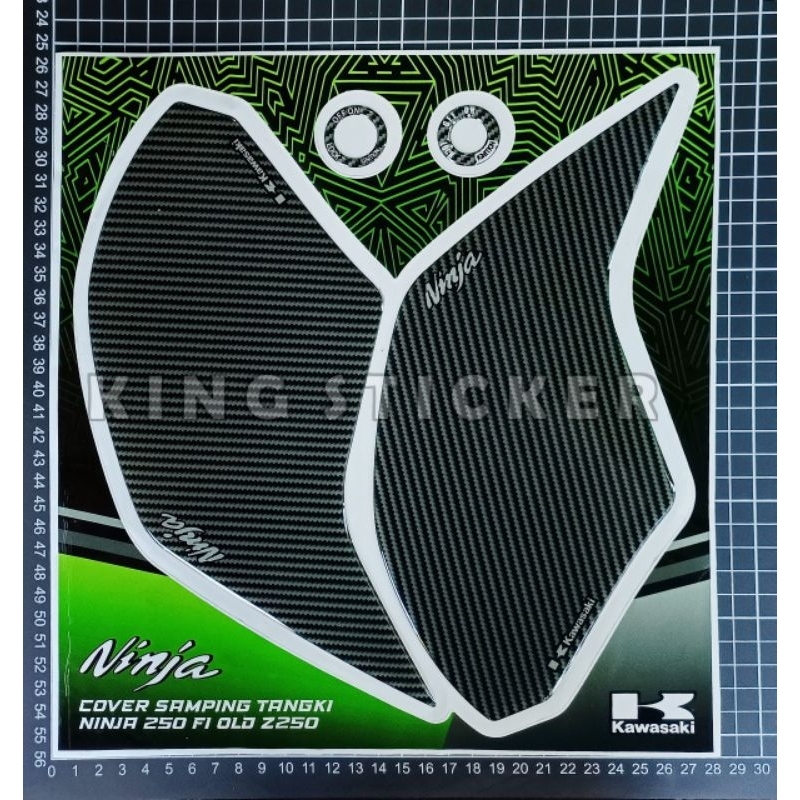 Sticker timbul cover samping tanki ninja 250 fi old