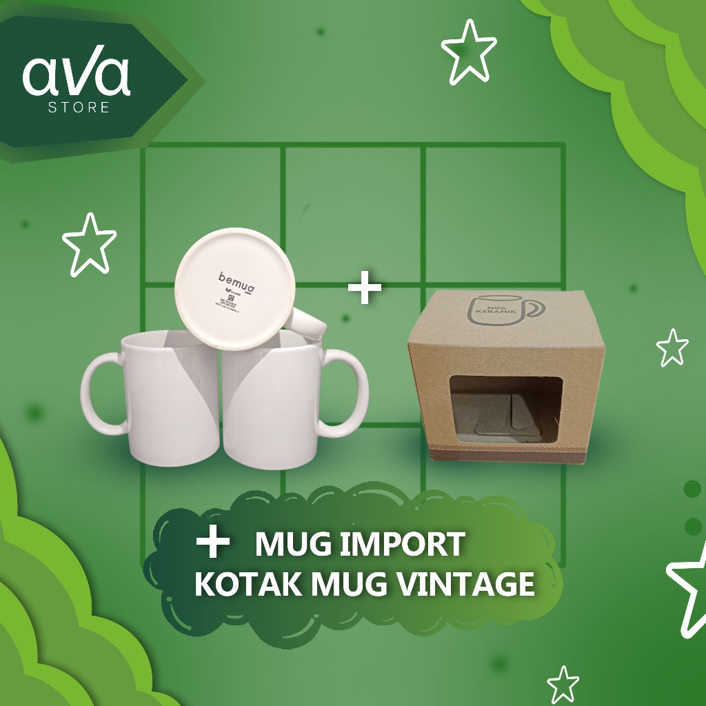 MUG WHITE COATING  + KOTAK MUG