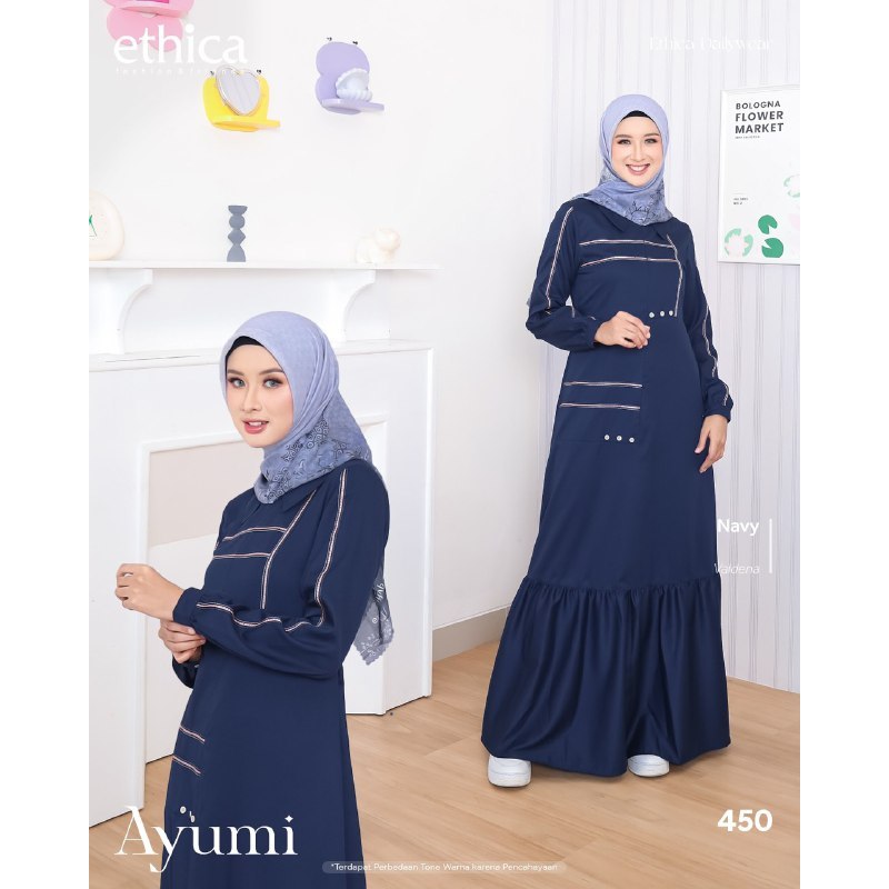 Ayumi 450 Navy Gamis Dewasa Ethica