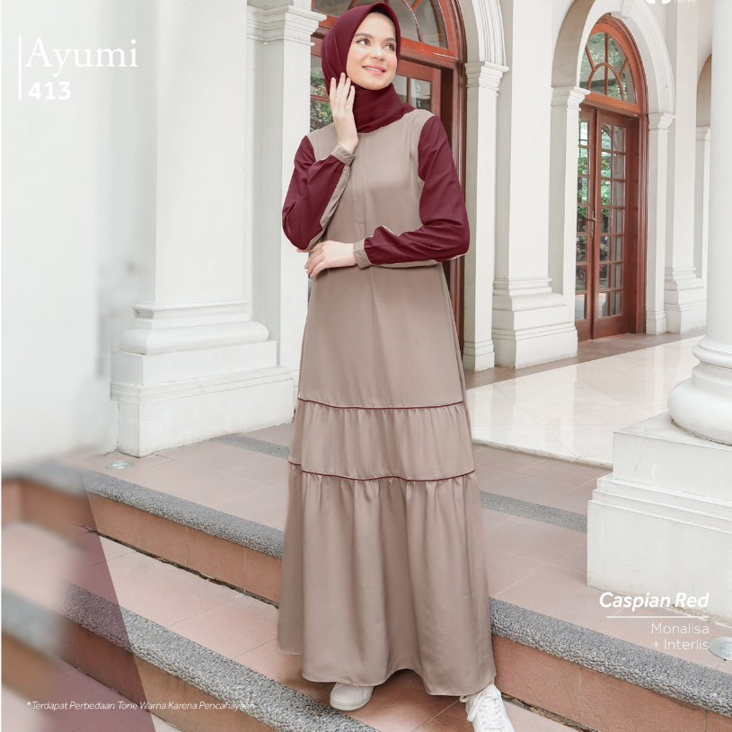BAJU  GAMIS WANITA ETHICA AYUMI 413 CASPIAN RED / GAMIS  ETHICA SARIMBIT  COUPLE 179 CASPIAN RED