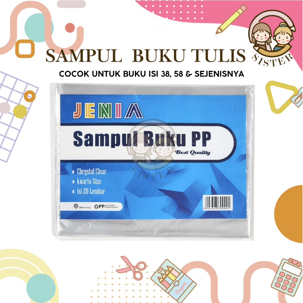 

Sampul Buku Tulis 38 58 Lembar/Sampul Cover Buku/Sampul Plastik Buku Kwarto PP Jenia