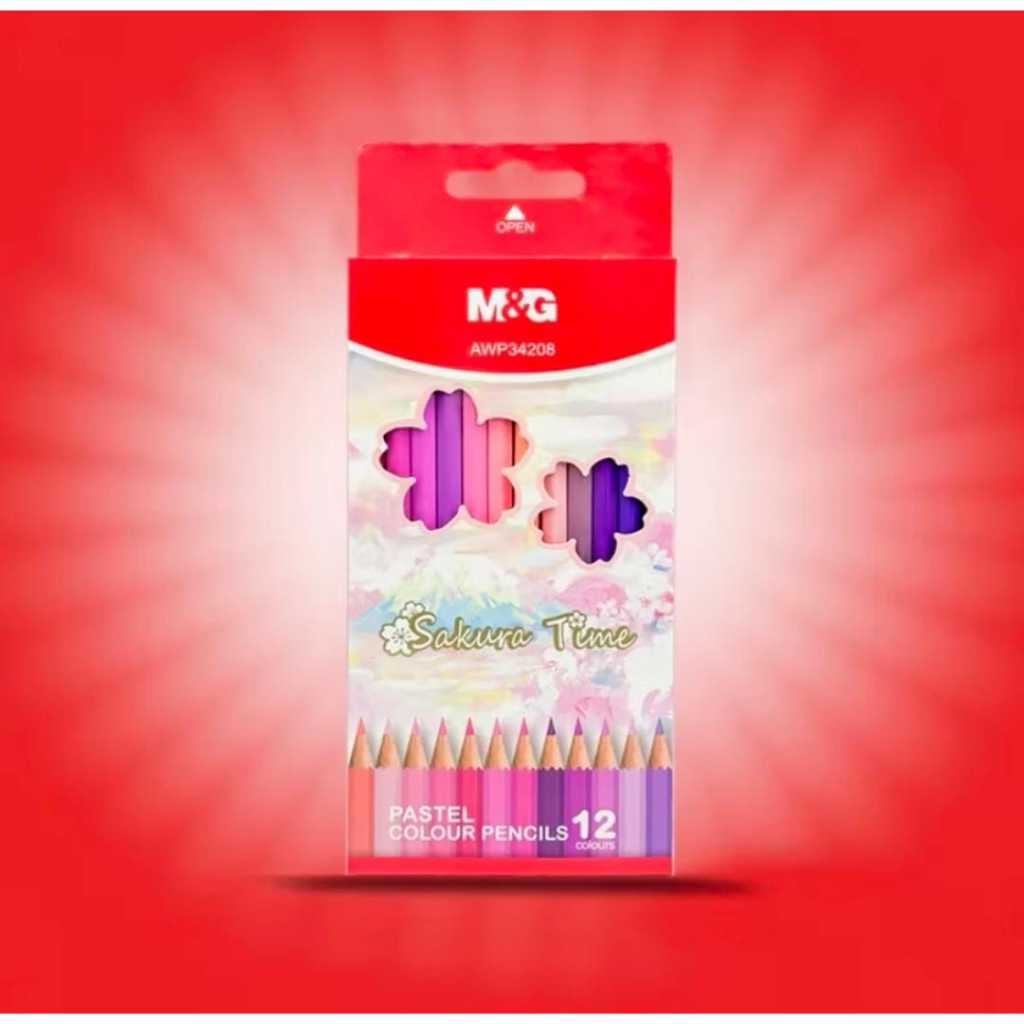 

M&G COLORED PENCIL PASTEL COLOUR PENSILS 12 COLOURS SAKURA TIME AWP34208