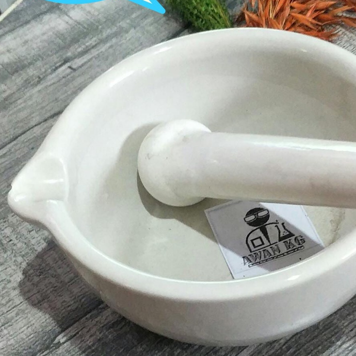 mortar alu diameter 13cm porselen lumpang alu mortir alu porcelain penumbuk obat 13 cm