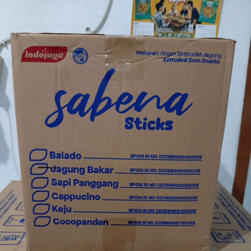 

sabena stick rasa jagung bakar kartonan isi 5pack ×340g